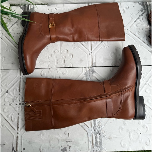 POLO BY RALPH LAUREN Everly Riding Boots size 6.5 Deep Saddle color - Picture 12 of 13